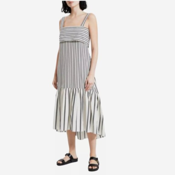 Theory Dresses & Skirts - Ventura Striped Tie Back Midi Dress